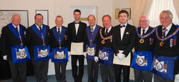 Our latest members along with the Assistant Grand Master, Provincial Grand Master and other Grand Officers