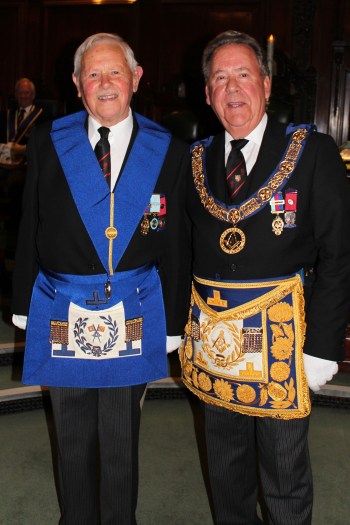 W.Bro. Douglas Ball (left) and the Provincial Grand Master (right)