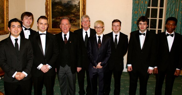 Some of our student members in the Wyggeston Lodge along with the Master and Provincial Grand Master