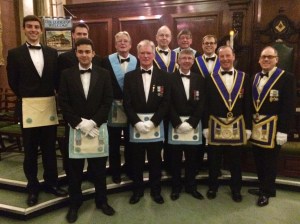 Members of Wyggeston Lodge visiting The Lodge of Welcome in  Leicester